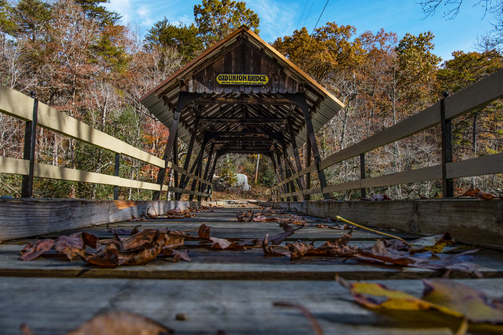 An old, rustic bridge in Limestone County, Alabama